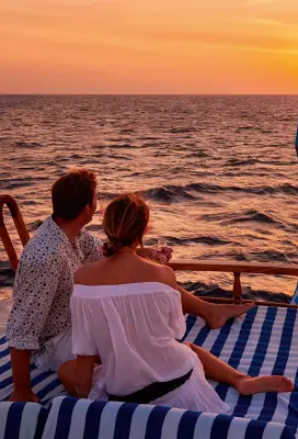 Romantic dinner on a yacht in Montenegro